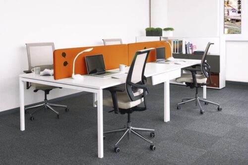 Darbuotoju Biuro Baldai ALFA U Bench 2 Darbuotojų baldai ALFA – U dvipusiai