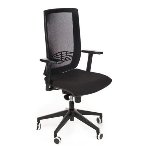 Darbuotojo kėdė EUROPA_black_6 Ergonominė darbuotojo kėdė EUROPA black plastic