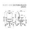 Ergonominė darbuotojo kėdė VICTORIA black plastic