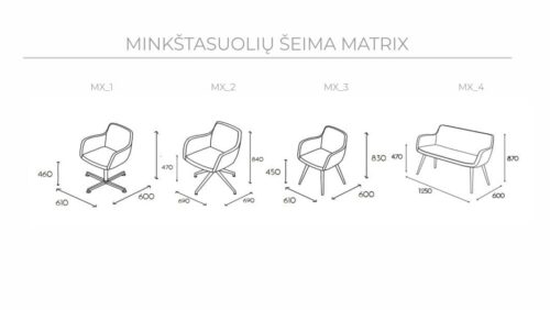 Lankytojų ir posėdžių krėslai MATRIX