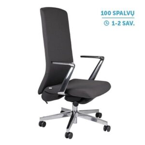 Ergonominė vadovo kėdė SMART AL 1 chrome 50% nuolaida su melsvai pilkšvu audiniu