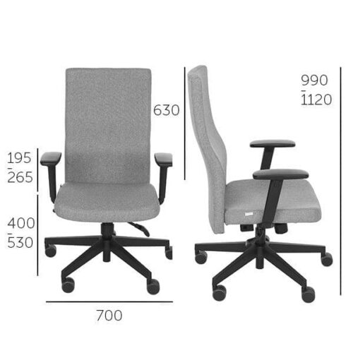 Darbuotojo kėdė TEAM PLUS black 30% nuolaida su juodu audiniu