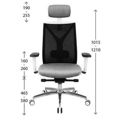 darbuotojo kėde_ Valio_ HD_MATMENYS Ergonominė darbuotojo kėdė VALIO WS HD chrome