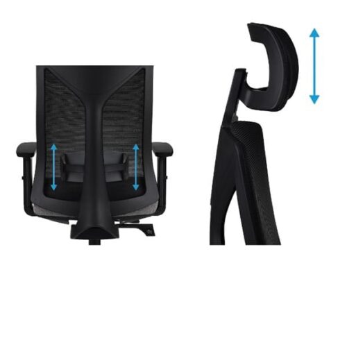 Ergonominė darbuotojo kėdė PLAY 30% nuolaida su pilku audiniu