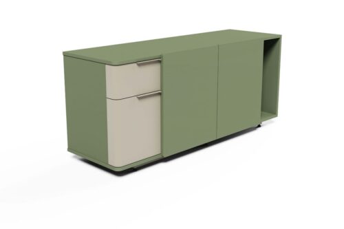 Darbuotojų baldų serija CLEO 2+_SPINTELĖ_SU 2 stalčiukais ir durelėmis_d Darbuotojų baldų serija CLEO 2+