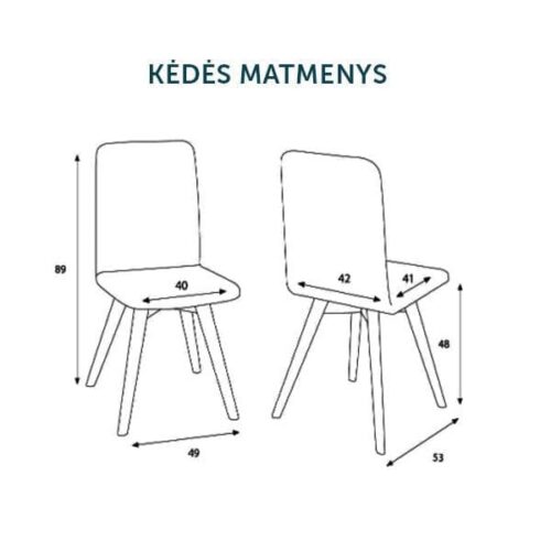 KĖDĖS_ MATMENYS Valgomojo kėdė Skin Wood