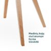 Valgomojo kėdė SKIN WOOD_stačiakampės_ kojos Valgomojo kėdė Skin Wood
