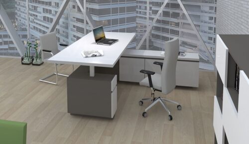 VADOVO_BALDAI_CUBE_R Ergonominė reguliuojamo aukščio vadovo baldų serija CUBE-R