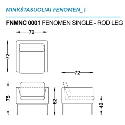 Minkštasuoliai FENOMEN METAL
