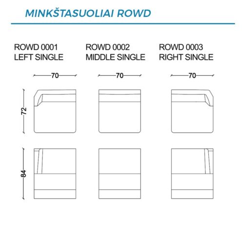 Moduliniai minkštasuoliai ROWD