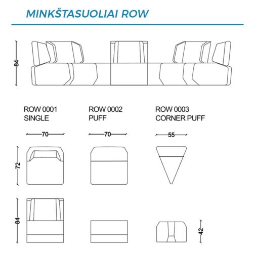Moduliniai minkštasuoliai ROW