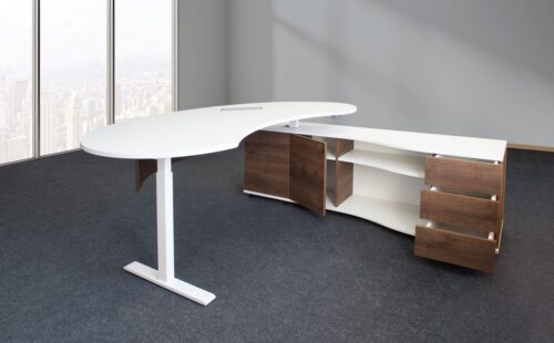 Ergonominė reguliuojamo aukščio vadovo baldų serija ROUND FOREST-R